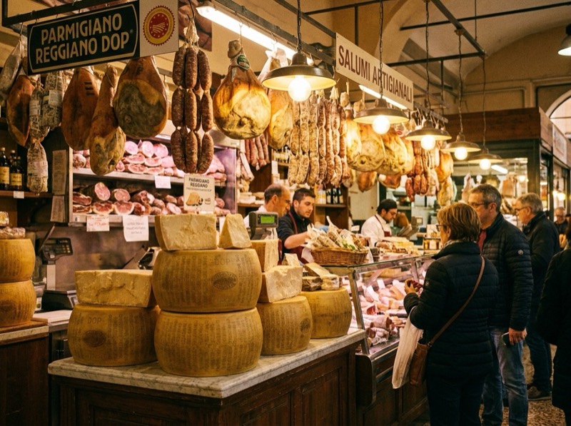 Bologna's covered food market