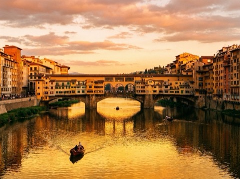 Ponte Vecchio in Florence at sunset